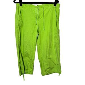 Vintage 2000s Y2K No Boundaries Neon Green Capri Pants Retro Sz M VTG‎ Nobo